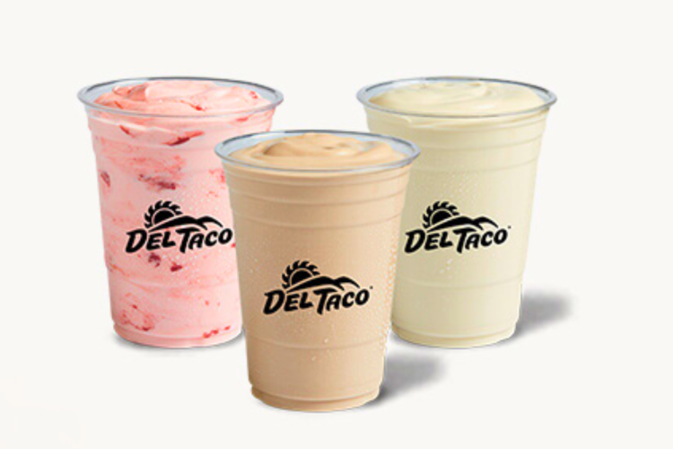Del Taco offers free birthday food like these milkshakes.