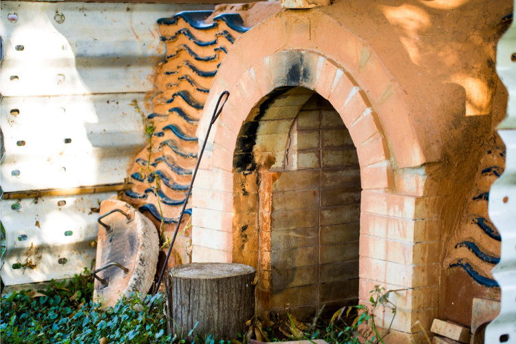 DIY wood kiln outdoors