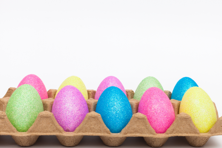 Glitter Dunked Easter Egg Painting Idea