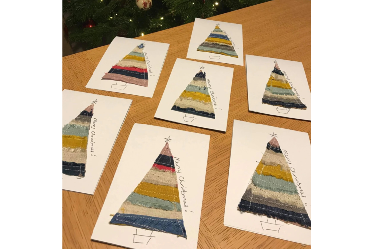 Fabric Tree DIY Christmas Card