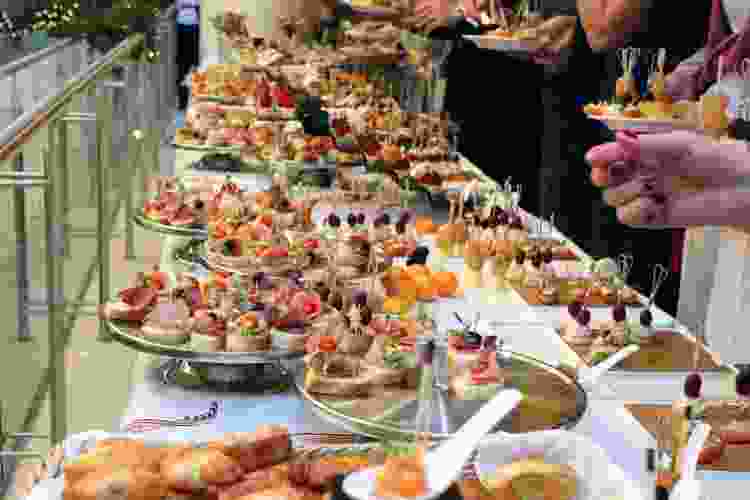 finger foods on a table at a party