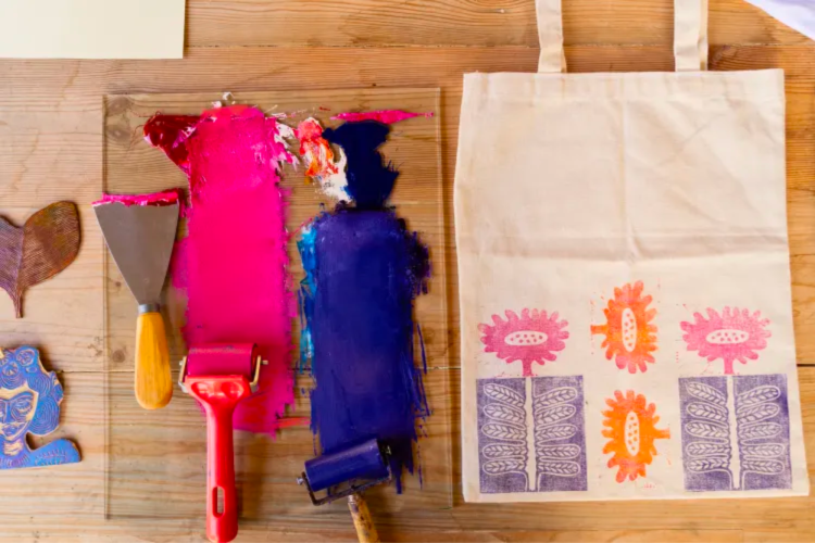 floral tote bag painting ideas