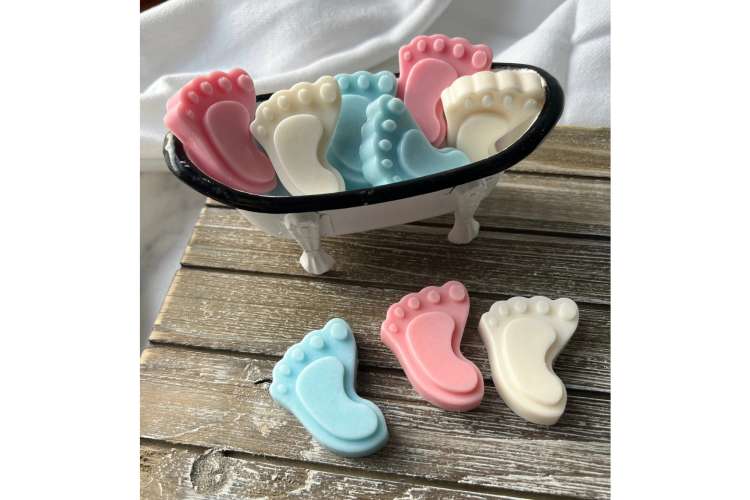 Footprint soap bar for baby shower favor