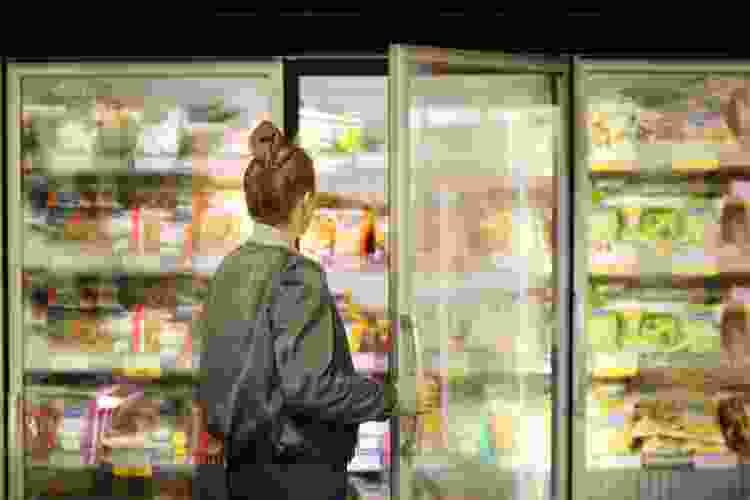 Supermarket freezer aisle