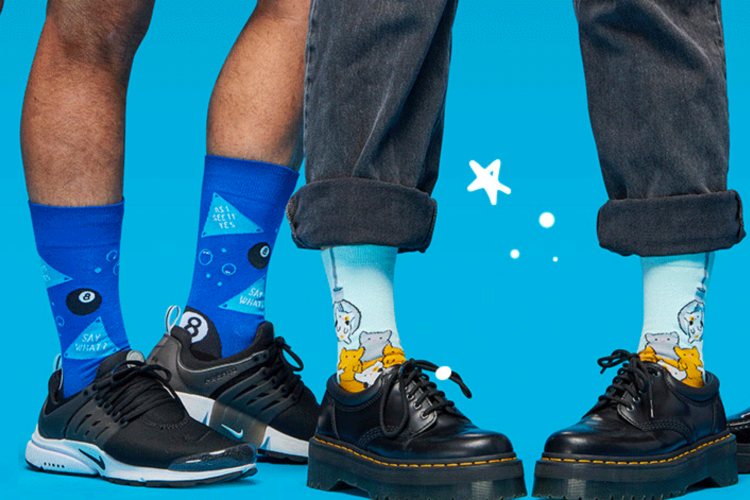 men wearing funny socks