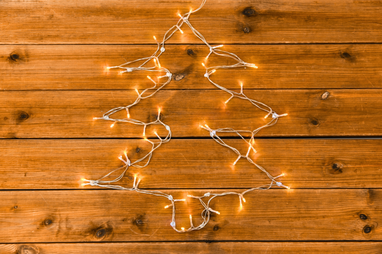 garland shaped as a christmas tree