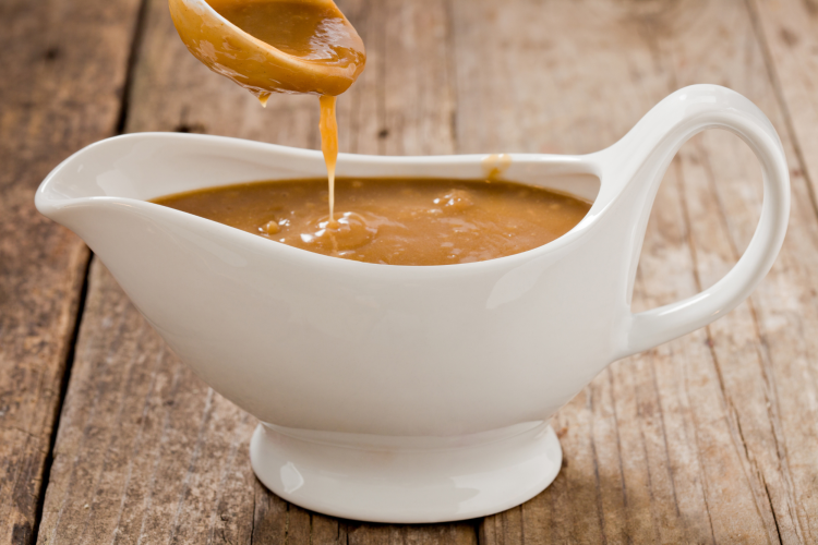 turkey gravy in serving boat