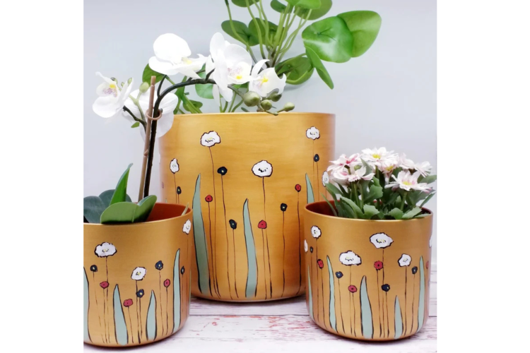 Hand-Painted Plant Pot