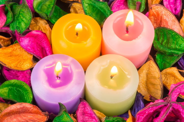 colorful homemade candles