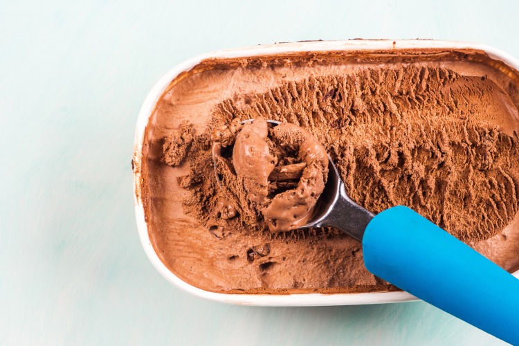 Chocolate ice cream tub