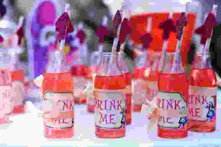 Soda Bottles with Straws and Ribbons