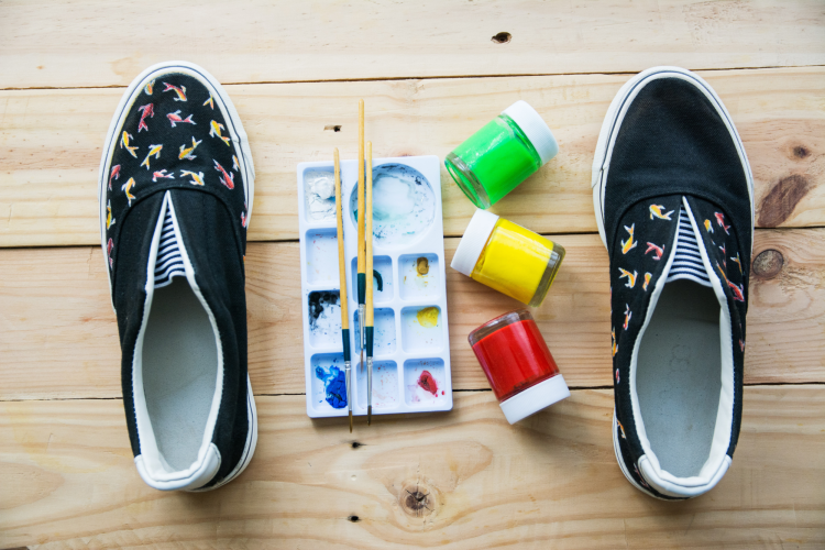 koi fish nature shoe painting idea
