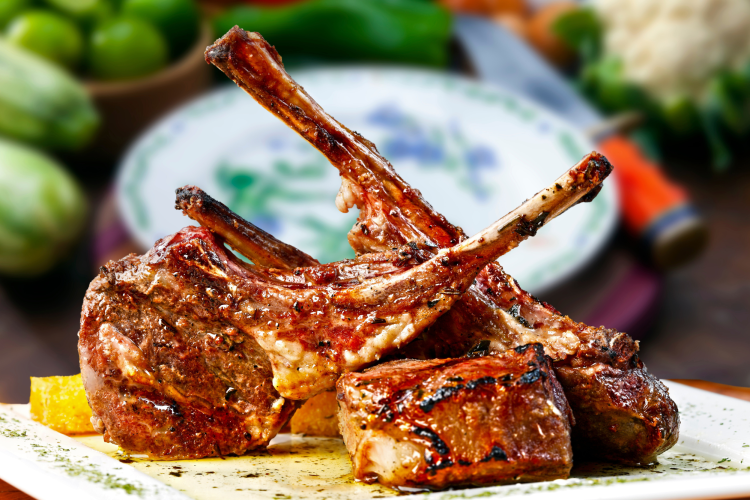 Roasted lamb chops st Patricks day food