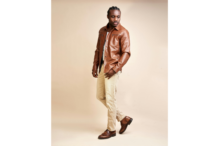 Leather Jacket and Chinos