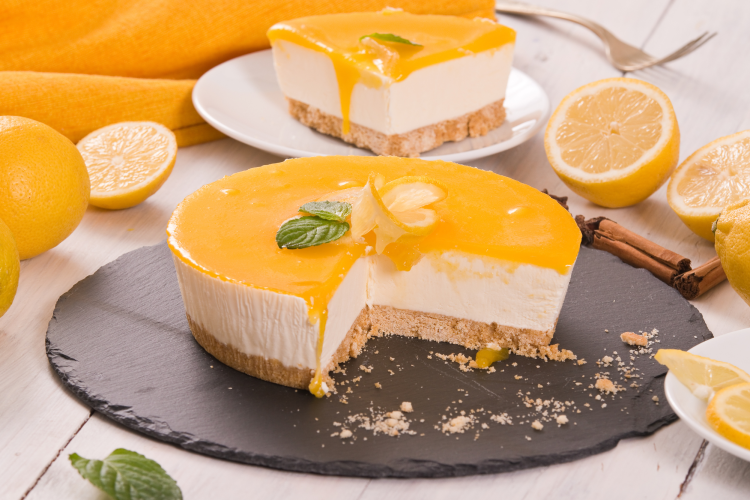 Lemon Cheesecake with Candied Flowers