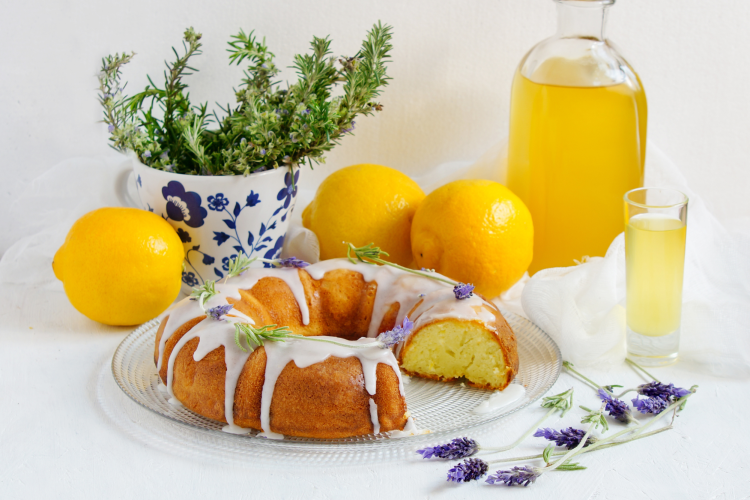limoncello cake with meyer lemons