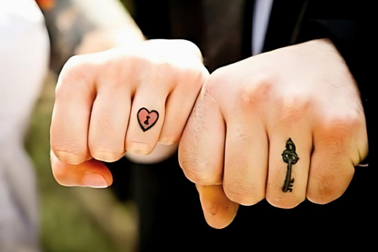 Lock and Key wedding ring tattoo