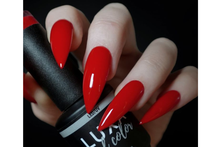 Long Red Stiletto Nails