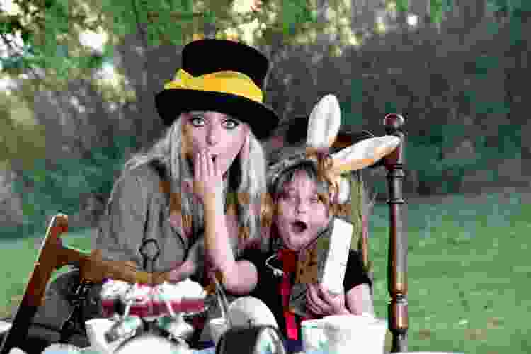March Hare and Mad Hatter costume with clocks