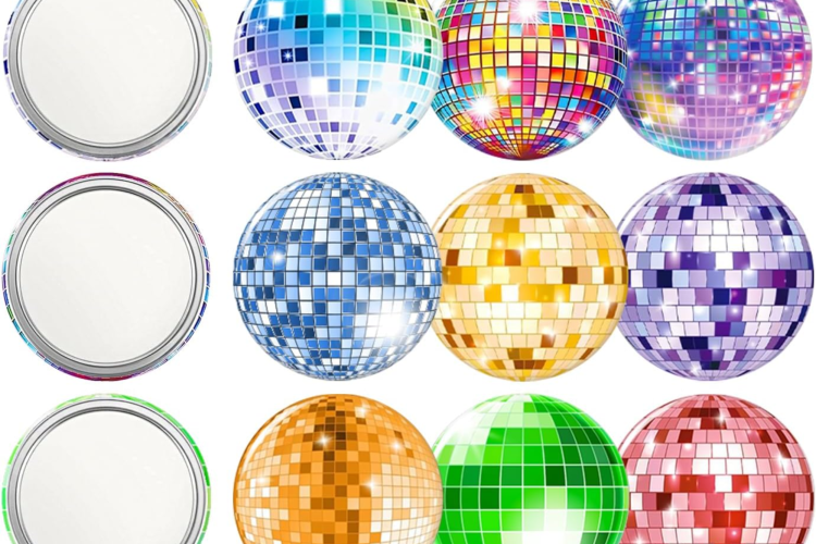 rainbow mirrorball party favor