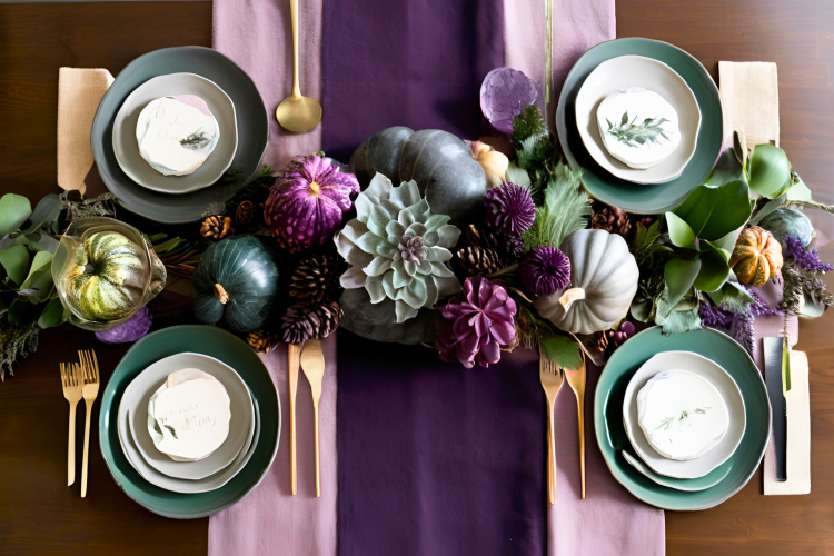Darken things up with moody Thanksgiving table decor.