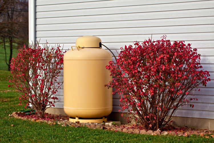 Outdoors for a propane kiln