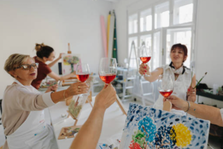 paint and sip flower painting ideas