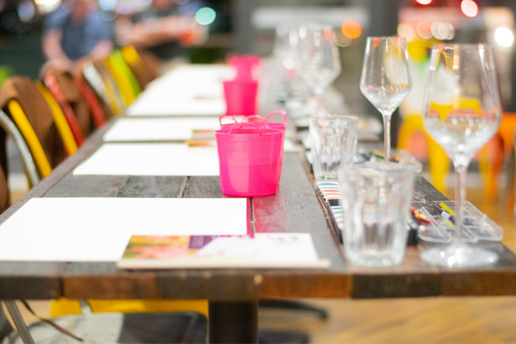 paint and sip barbie theme party idea