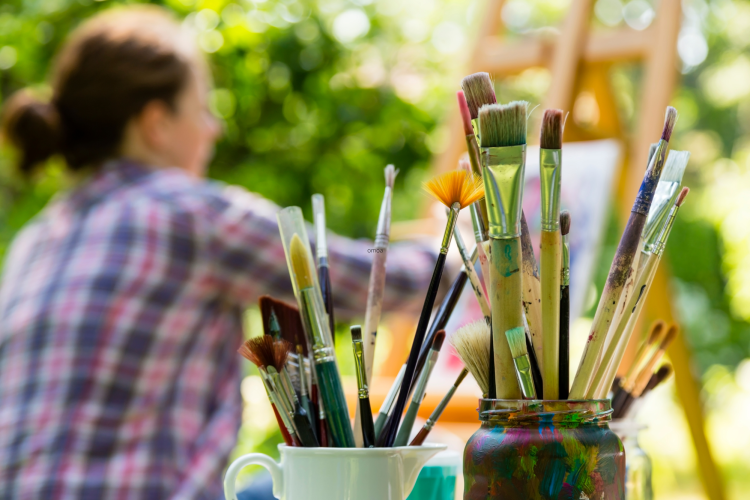 learn how to clean paint brushes in painting class