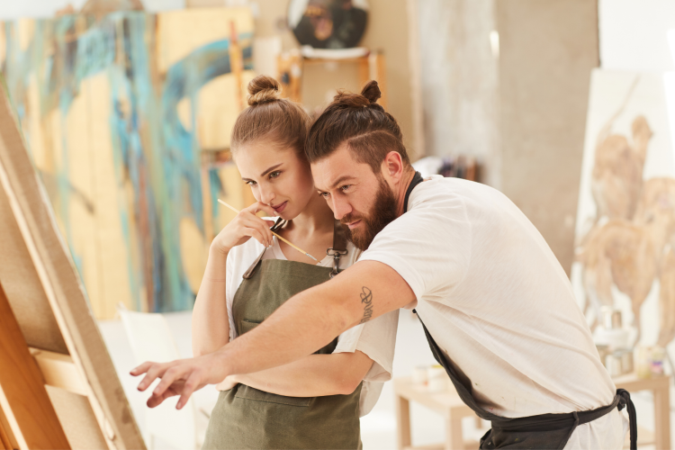 paint and sip winter date ideas