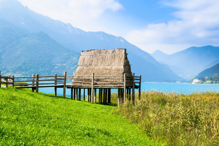 Paleolithic thatched hut in Italy