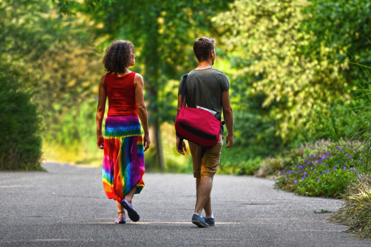 Couple visiting park