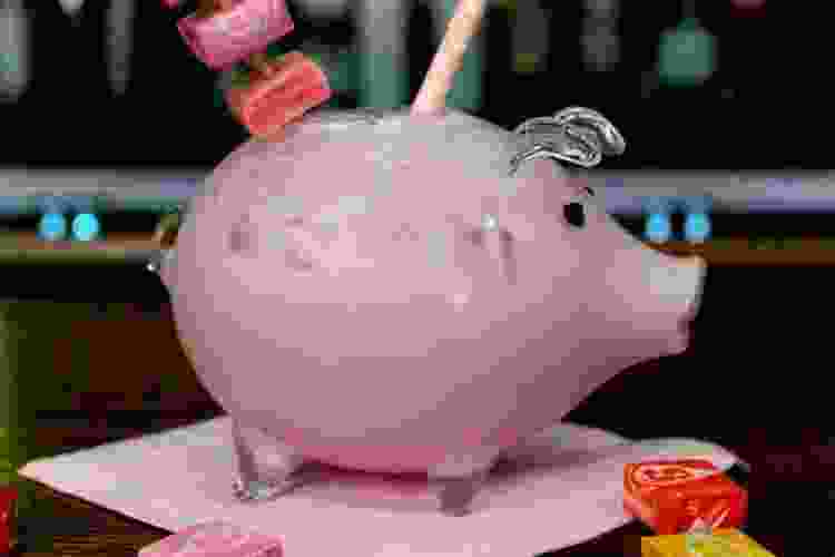 Drink in a piggy bank