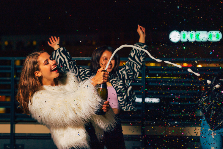 Popping champagne
