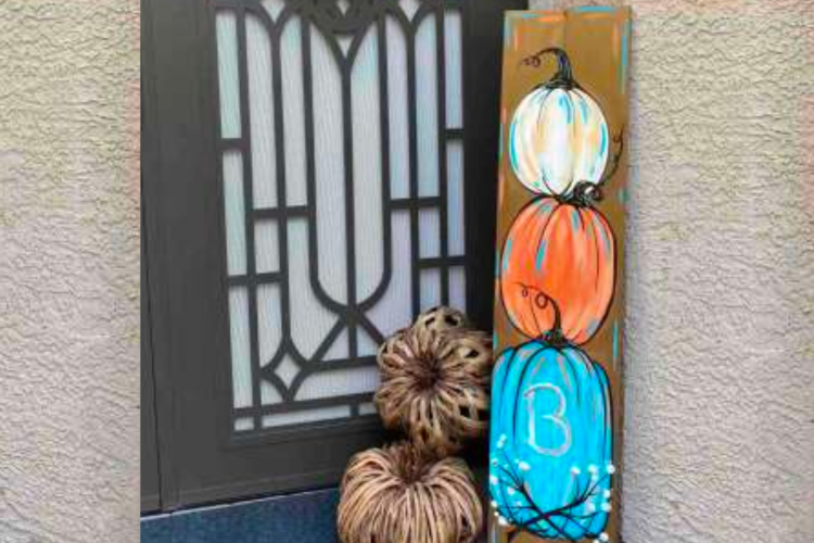 pumpkin porch leaner fall painting idea