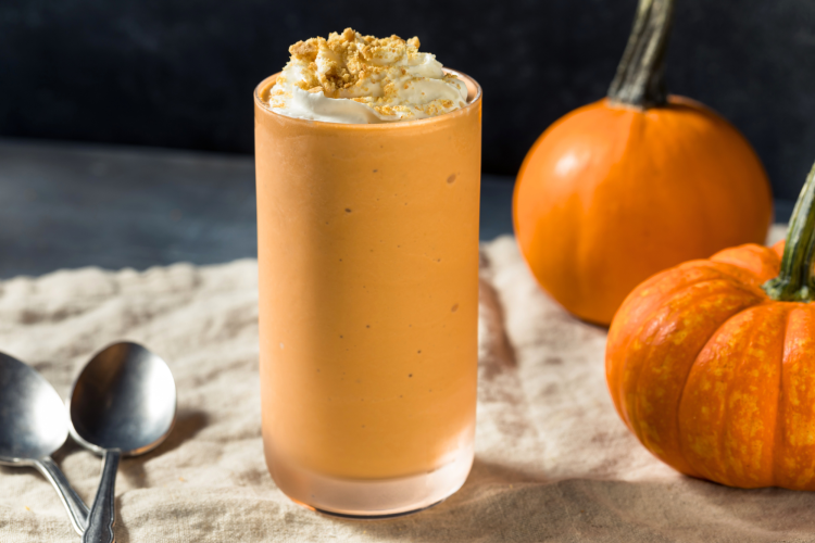 Pumpkin milkshake halloween snack idea