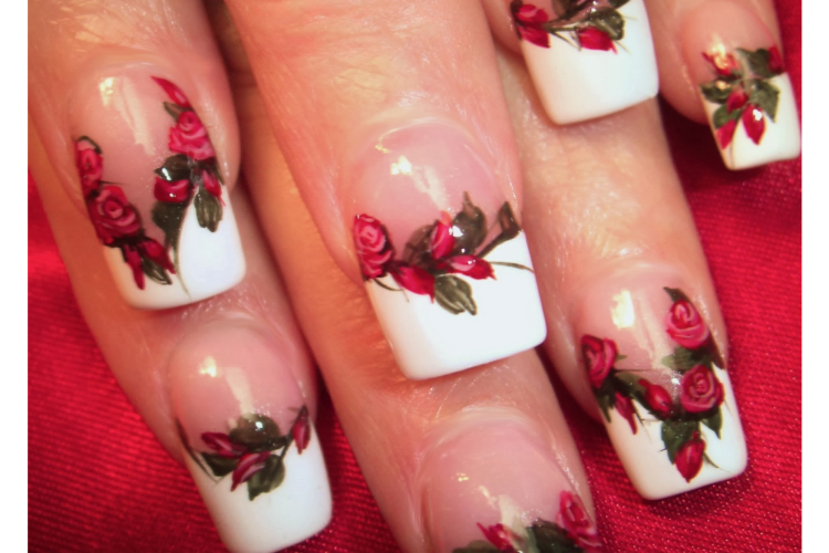 Red Rose Nail Art