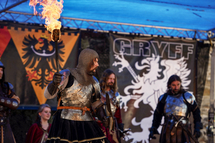 Men in Knight Costumes