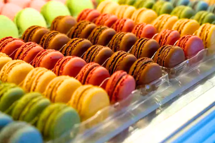 try the colorful macrons from this Restaurant in Back Bay, Boston
