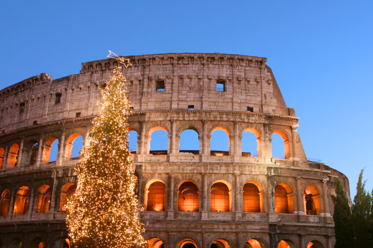 Rome is beautiful during Christmas in Italy.