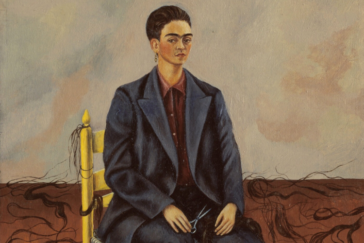 Self-Portrait with Cropped Hair Frida Kahlo Painting