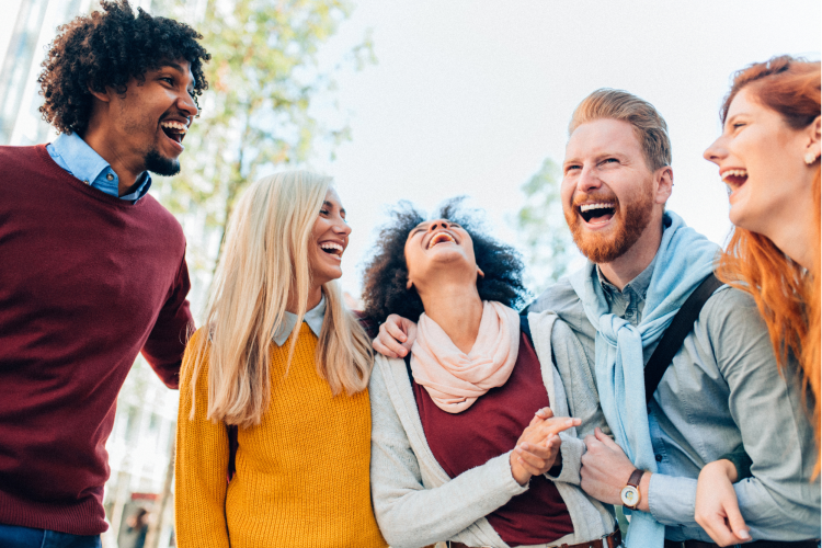Group of people laughing
