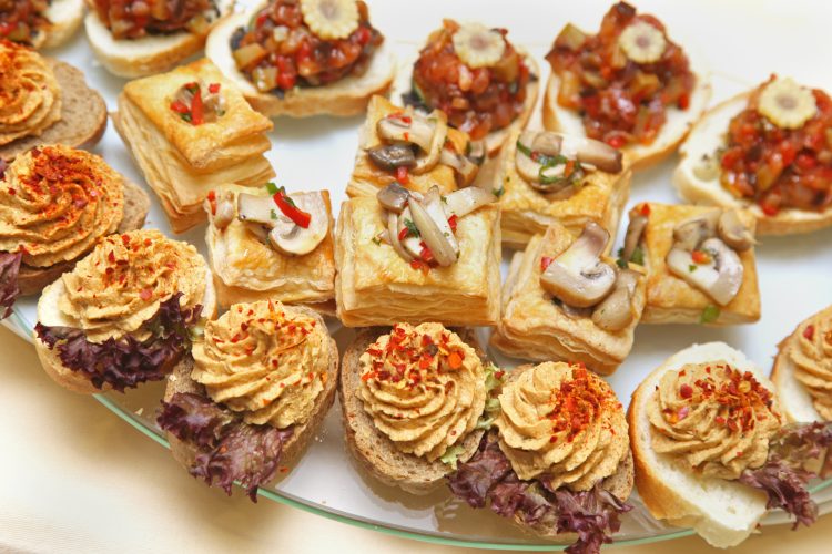 Several styles of finger Sandwich