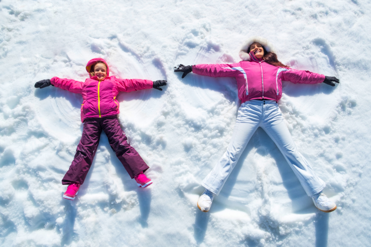 Make a snow angel when doing your Christmas scavenger hunt