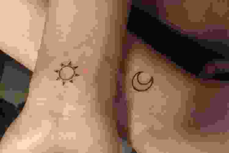Sun and moon tattoos