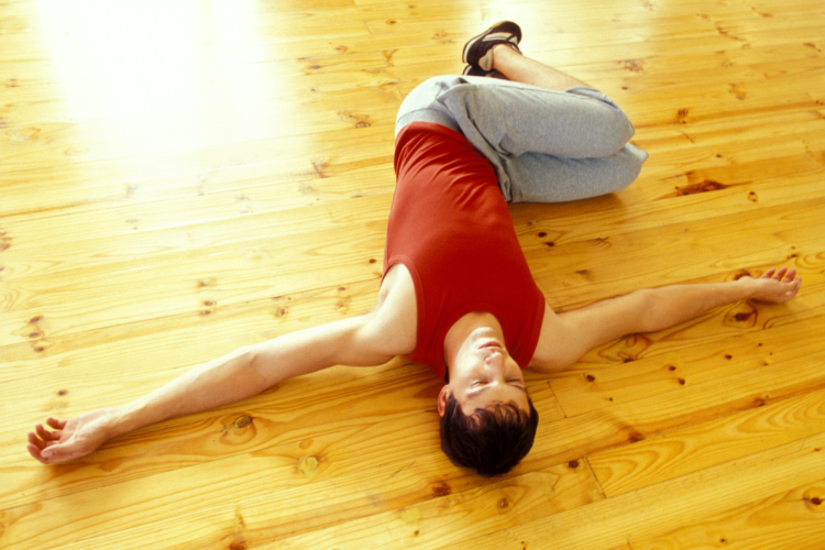 supine twist dance stretch