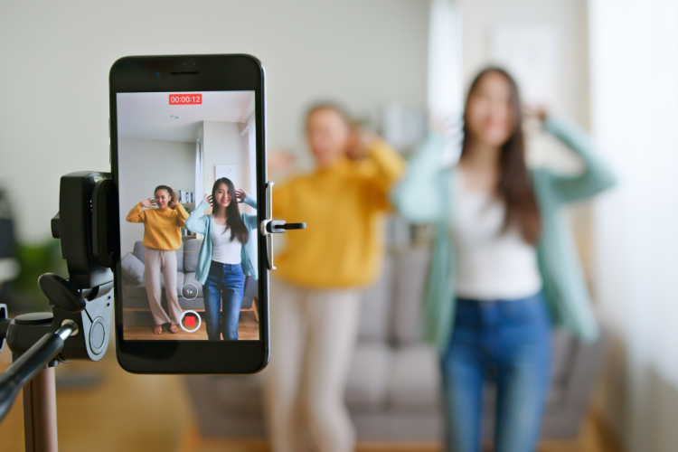 teens filming themselves dancing for tiktok