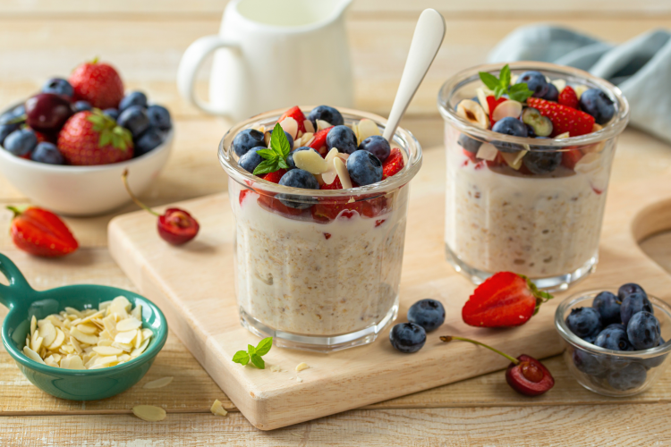 Tiramisu Overnight Oats is a healthy Thanksgiving idea.