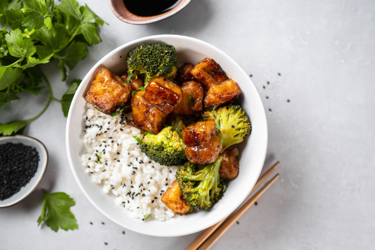 Tofu and Broccoli with Rice