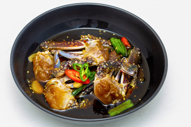 Try the soy marinated crab